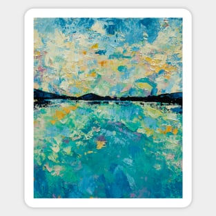 Between Heaven and Earth - Abstract Landscape Painting Sticker